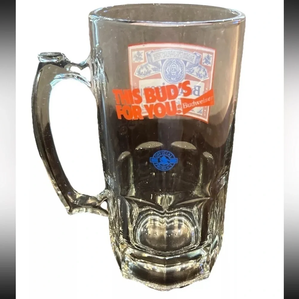 Huge VTG BUDWEISER Bud Beer GLASS 